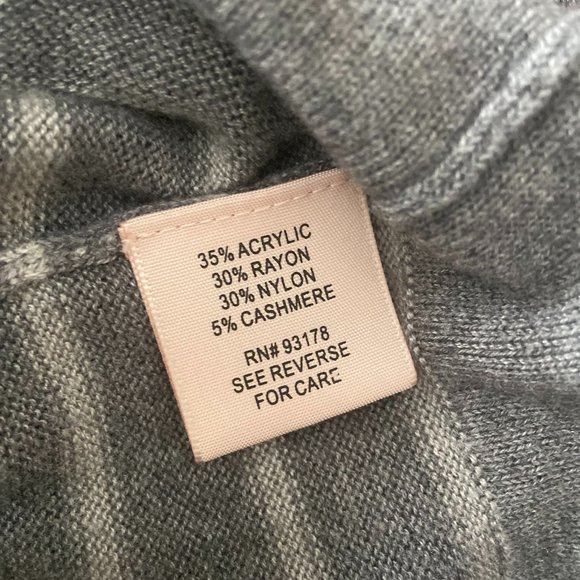 Philosophy Gray Striped Long Sleeve Cashmere blend Sweater Dress XS - Picture 9 of 9
